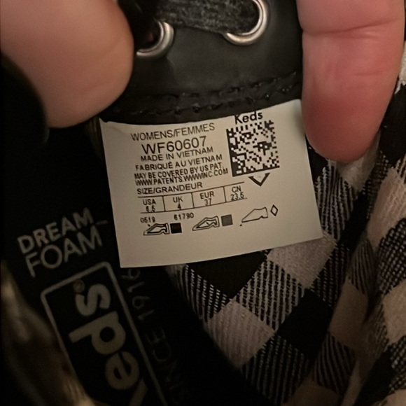 Keds Black Plaid Women’s Boots Lace Up Sz 6.5 - Picture 4 of 6